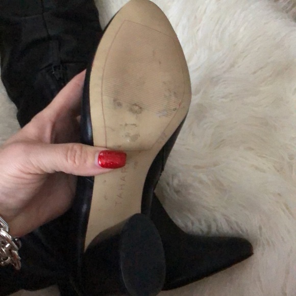 TAHARI Black Soft Nappa Leather Boots - Picture 11 of 15